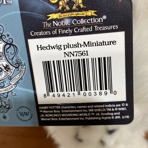 NWOT Harry Potter The Noble Collection Hedwig White Plush Miniature Owl Toy - Picture 3 of 4